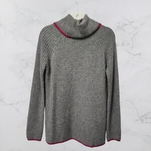 Bartolini Turtle Neck Wool/Cashmere Pullover Sweater Gray Made in Italy Small